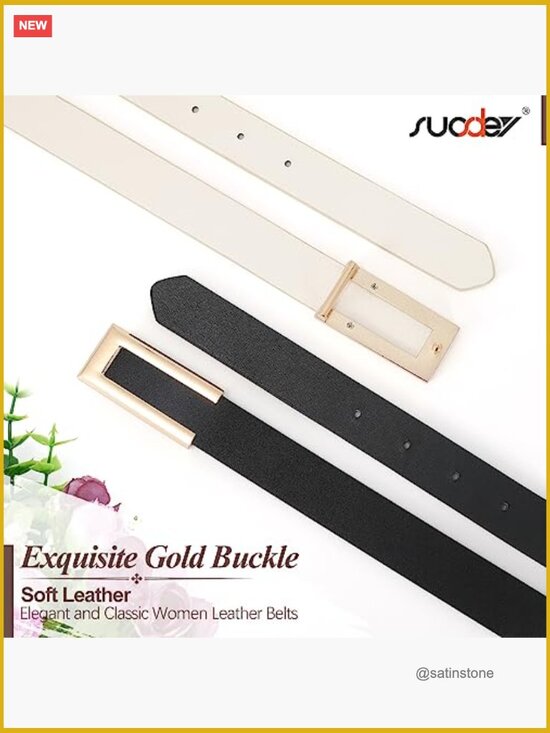 3 Pack Skinny Leather Belts with Alloy Buckle, 0.9\